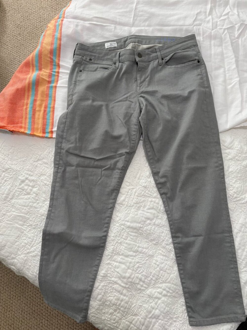 GAP 1969 Always Skinny Denim Light Grey Jeans size 32/14